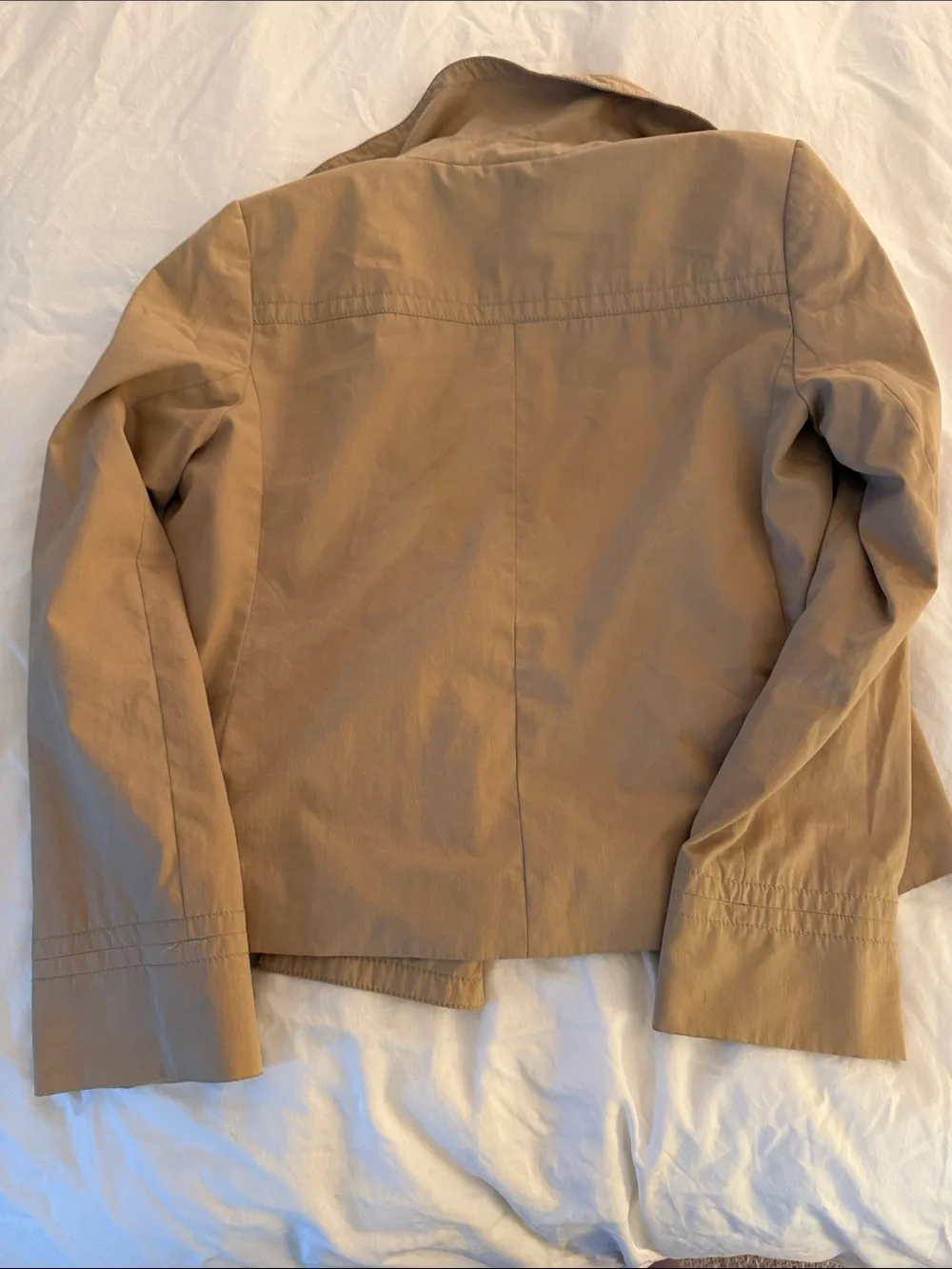J. Crew Short Double-Breasted Trench Jacket in Tan